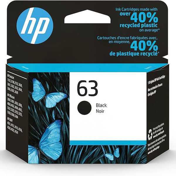 HP 63 Black Original Ink Cartridge (F6U62AN)