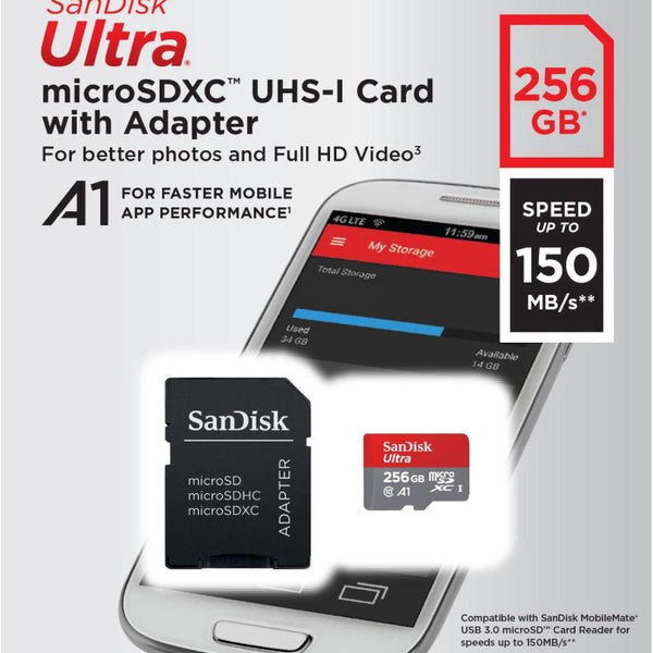 SanDisk 256GB Ultra microSDXC A1 UHS-I/U1