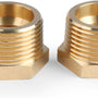 U.S. Solid 2pcs Brass Reducer Hex Bushing Brass Threaded Pipe Fitting (1" NPT Male x 1/2" NPT Female) (New)