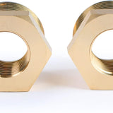 U.S. Solid 2pcs Brass Reducer Hex Bushing Brass Threaded Pipe Fitting (1