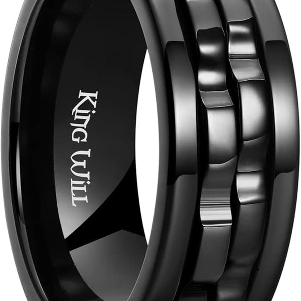 King Will Stainless Steel Spinner Ring - New