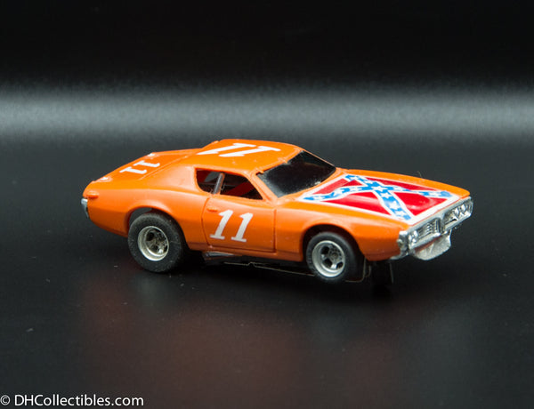 USED A/FX HO Orange w/ Rebel Flag # 11 Road Runner Slot Car