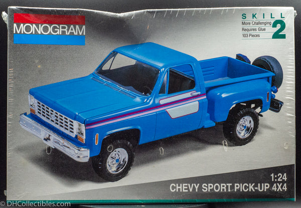 1992 Monogram Chevy Sport Pick-up 4X4 1:24 Model Kit New
