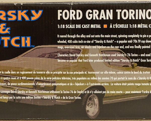 2002 AMT ERTL Starsky & Hutch Ford Gran Torino 1:18 Scale Die Cast Metal