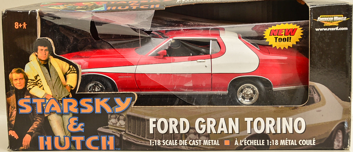 2002 AMT ERTL Starsky & Hutch Ford Gran Torino 1:18 Scale Die Cast Metal