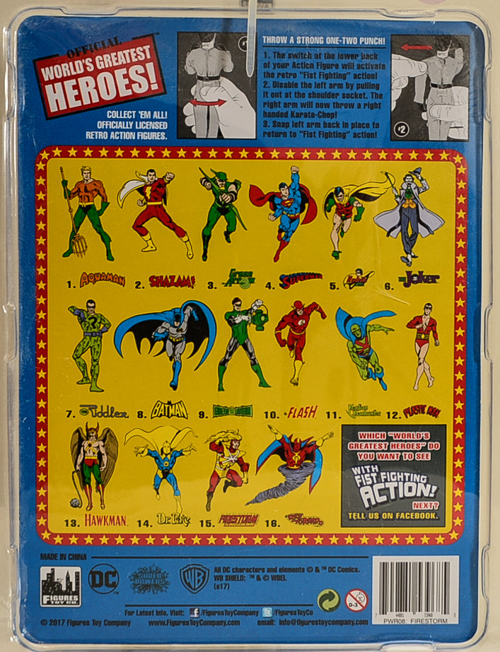 2017 Figures Toy Co Super Powers Series 4 Firestorm 8" Mego Retro Action Figure