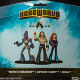 2018 Funko DC Hero World Series 8 Trench Creature, Arthur Curry & Mera Exclusive 4-Inch Vinyl Figure 3-Pack