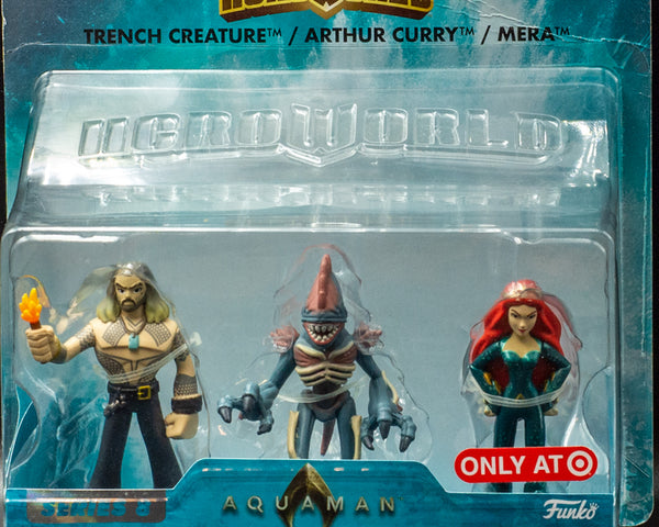2018 Funko DC Hero World Series 8 Trench Creature, Arthur Curry & Mera Exclusive 4-Inch Vinyl Figure 3-Pack