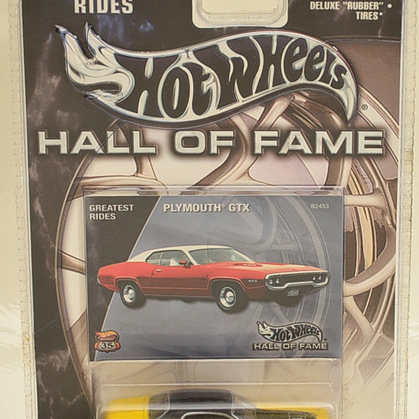 Hot Wheels Hall of Fame Series Greatest Rides Plymouth GTX Yellow w/ Real Riders