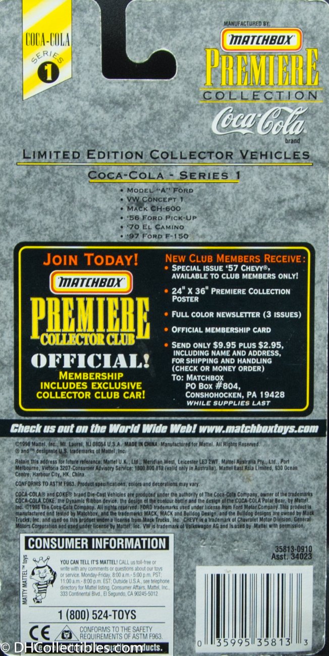 Matchbox Premiere Collection Coca-Cola '70 El Camino Diecast