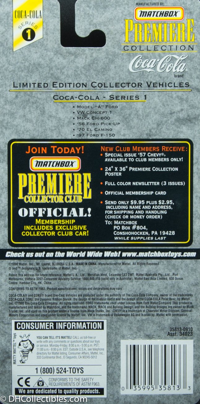 Matchbox Premiere Collection Coca-Cola '97 Ford F-150 Diecast