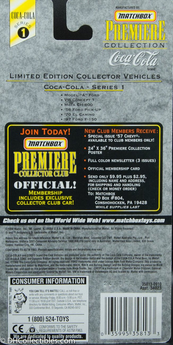 Matchbox Premiere Collection Coca-Cola Mack CH-600 Diecast