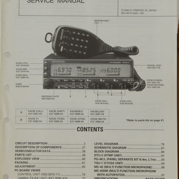 Kenwood TM-941A Amateur Radio Service Manual