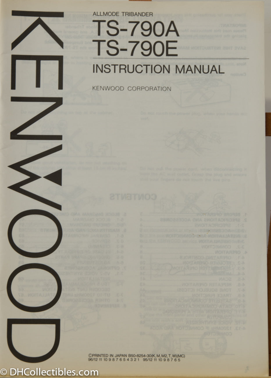 Kenwood TS-790A/E Amateur Radio Instruction Manual