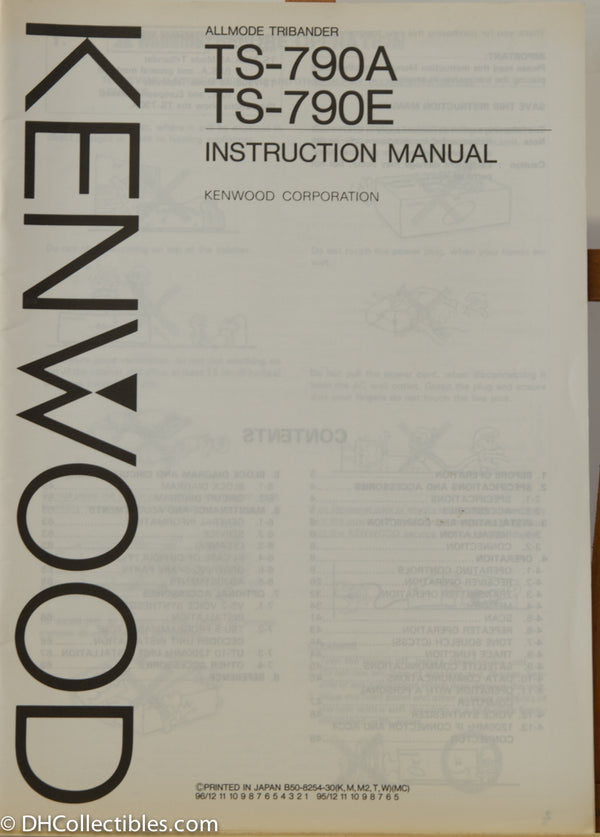 Kenwood TS-790A/E Amateur Radio Instruction Manual
