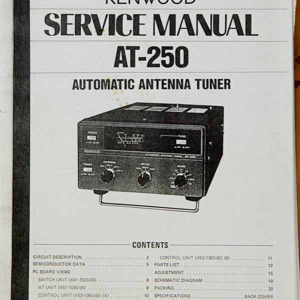 Kenwood AT-250 Amateur Radio Antenna Tuner Service Manual