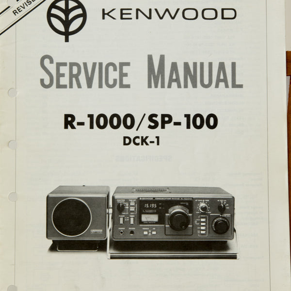 Kenwood R-1000 Shortwave / Amateur Radio Service Manual