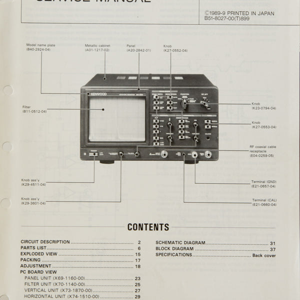 Kenwood SM-230 Station Monitor Service Manual