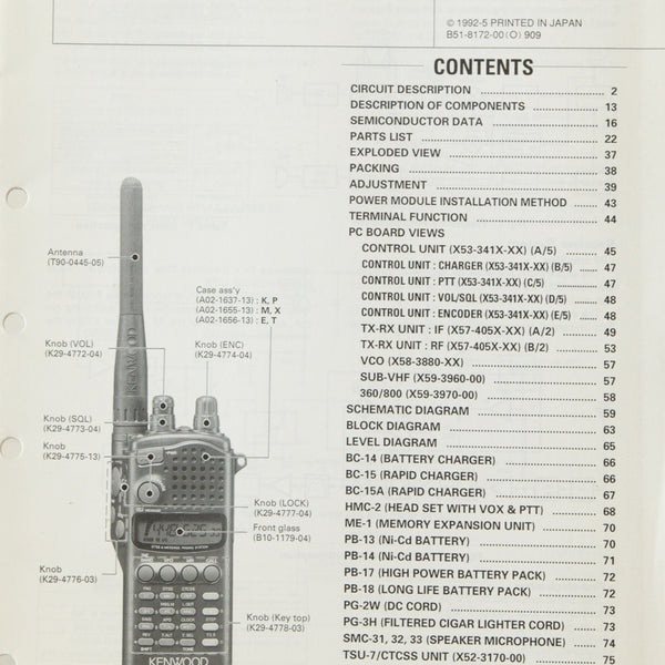 Kenwood TH-48A Amateur Radio Service Manual