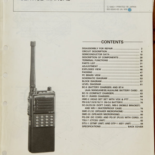 Kenwood TH-26 A/E Amateur Radio Service Manual