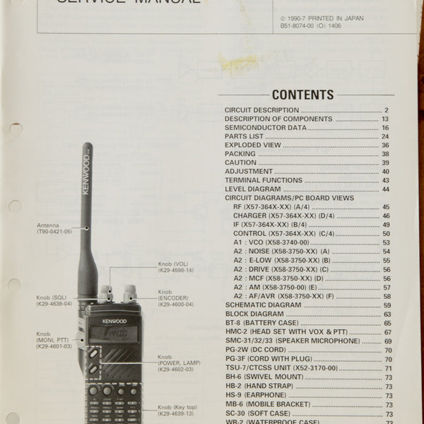 Kenwood TH-27A/E Amateur Radio Service Manual