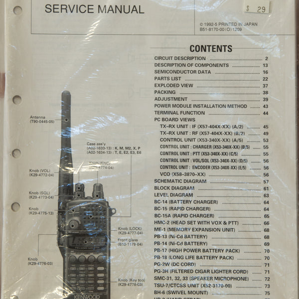 Kenwood TH-28A/E Amateur Radio Service Manual