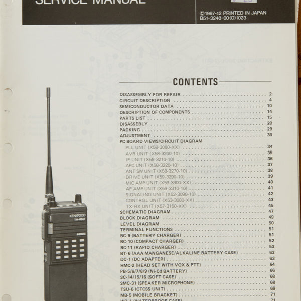 Kenwood TH-45 A/E Amateur Radio Service Manual