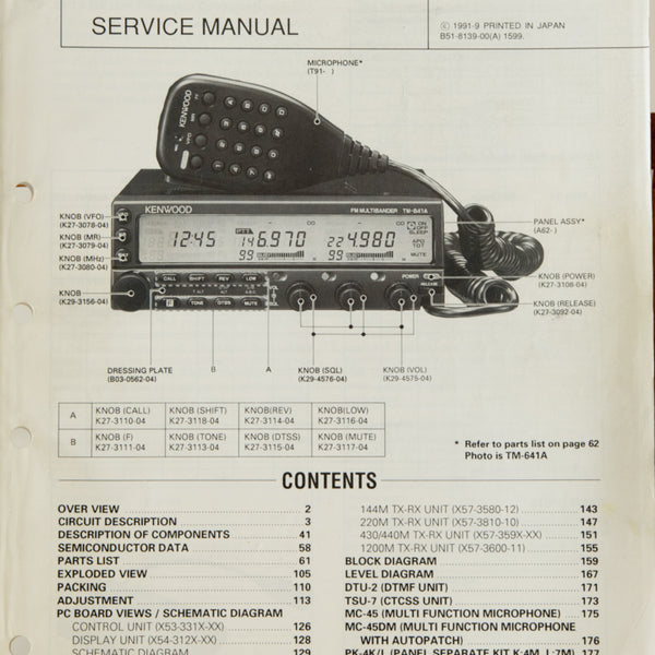Kenwood TM-641 / TM-741 A/E Amateur Radio Service Manual