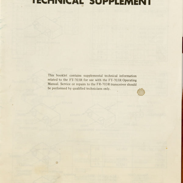 Yaesu FT-703r Service Manual