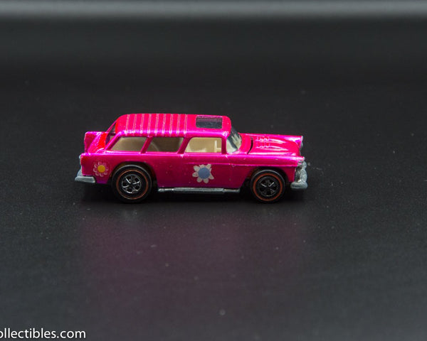 1970 Hot Wheels Redline Classic Nomad Hot Pink with White Interior Flower Power