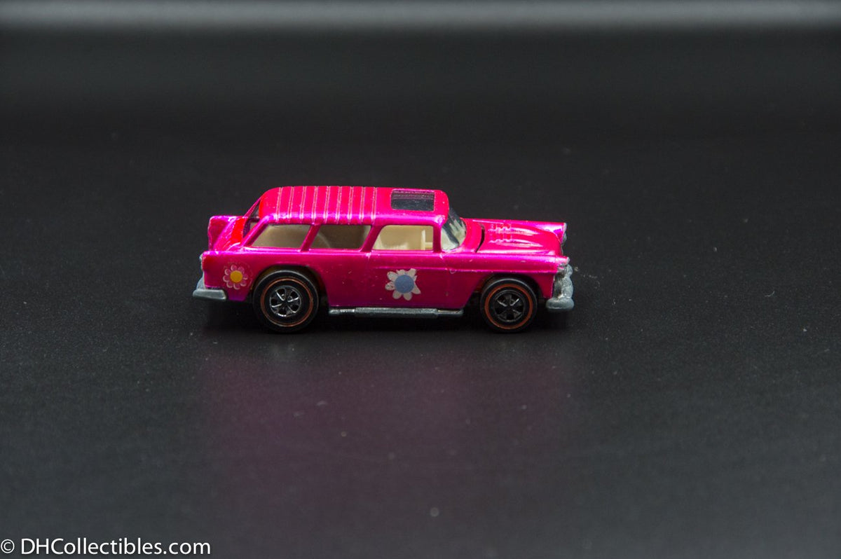 1970 Hot Wheels Redline Classic Nomad Hot Pink with White Interior Flower Power