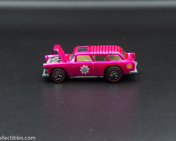 1970 Hot Wheels Redline Classic Nomad Hot Pink with White Interior Flower Power