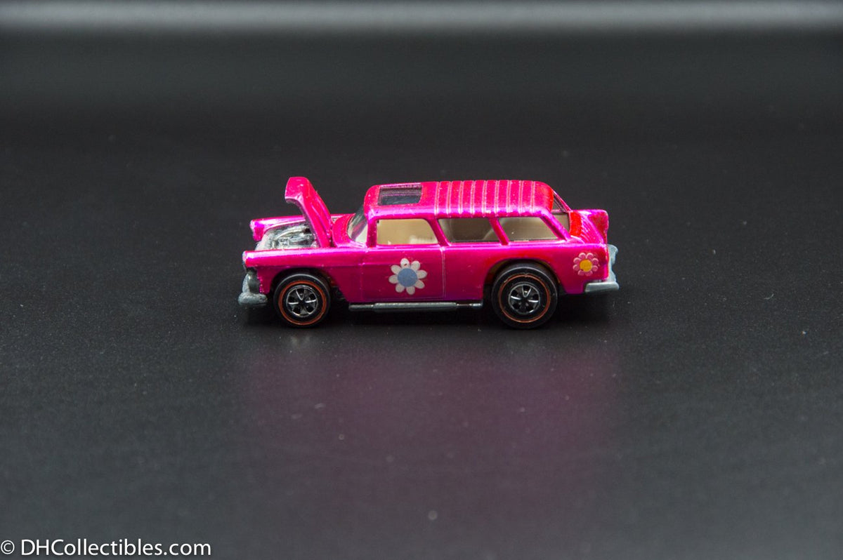 1970 Hot Wheels Redline Classic Nomad Hot Pink with White Interior Flower Power