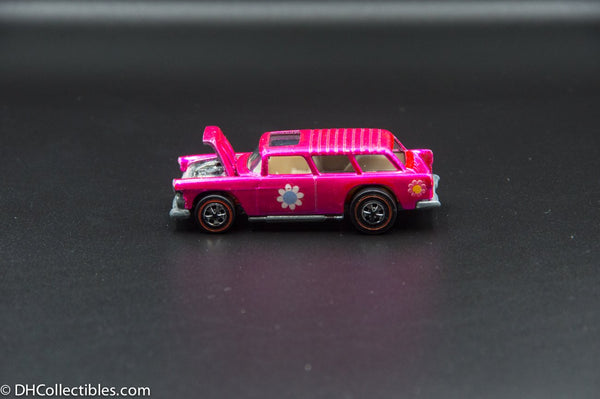 1970 Hot Wheels Redline Classic Nomad Hot Pink with White Interior Flower Power