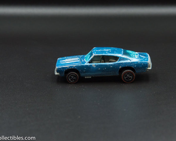 1968 Hot Wheels Redline Custom Barracuda Aqua Brown Interior