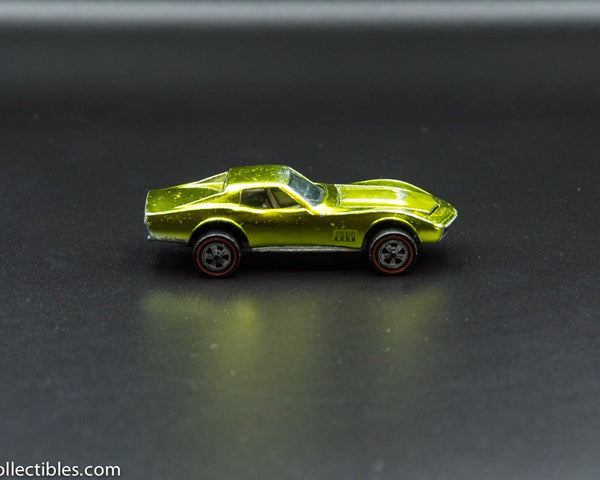 1968 Hot Wheels Redline Custom Corvette Gold Black Interior