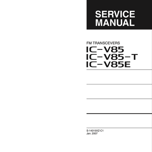 Icom IC-V85 Service Manual ( Digital Download )