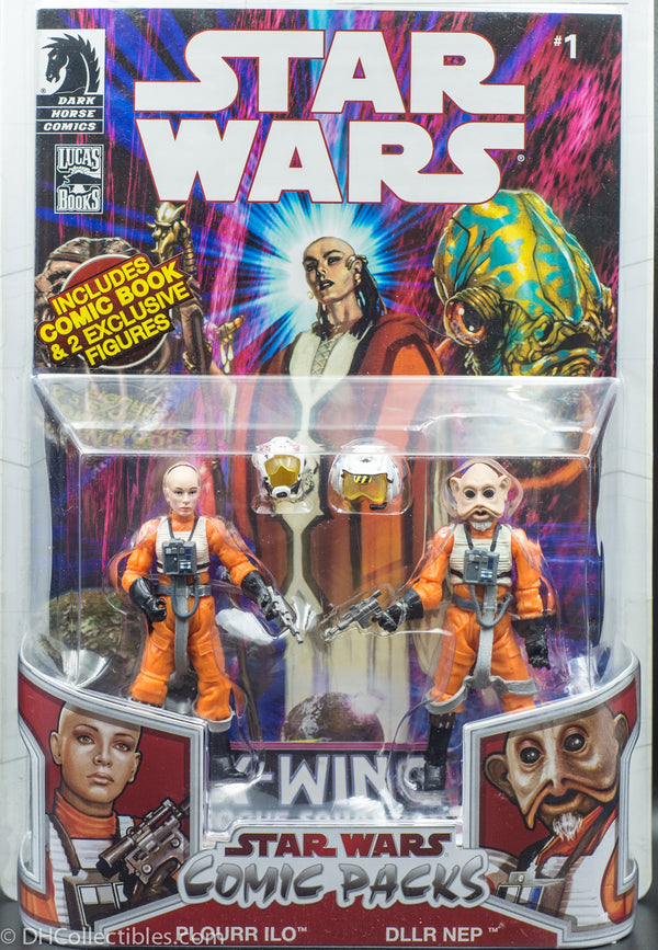 2009 Hasbro Star Wars Comic Packs Plourr Ilo & Dllr Nep Action Figures