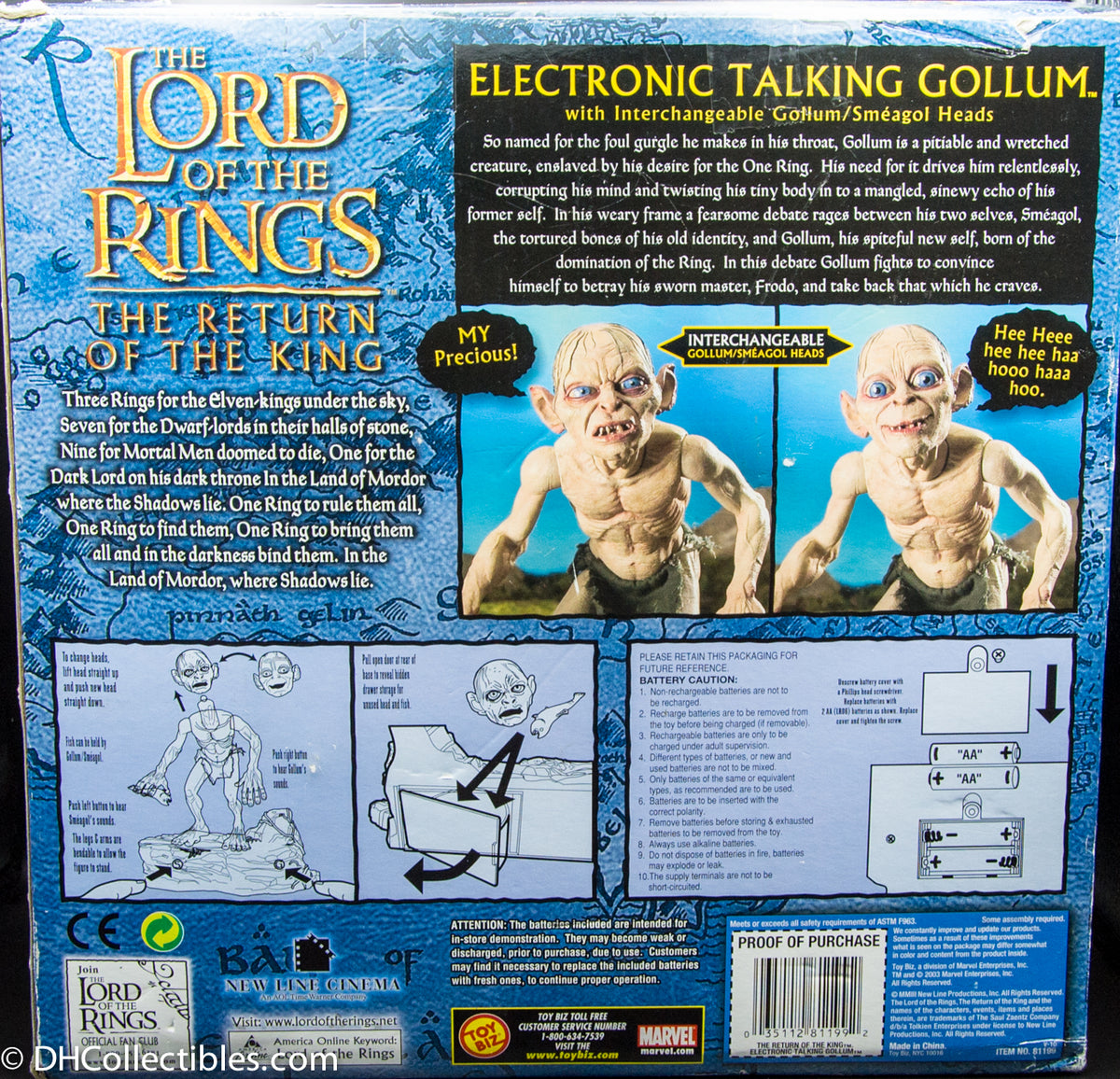 2003 ToyBiz Lord Of The Rings Return Of The King Electronic Talking Gollum Smeagol - Action Figure