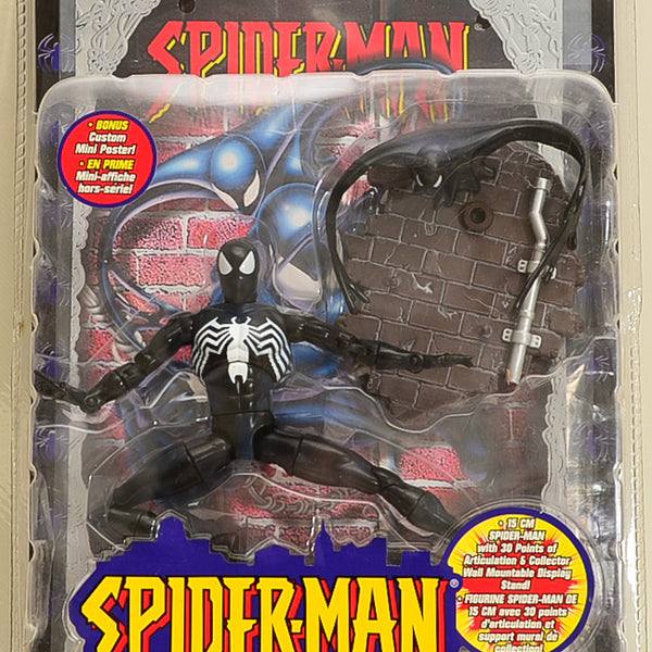 2000 ToyBiz Marvel Spider-Man Classics - Black Spider-Man with Comic Book Action Figure