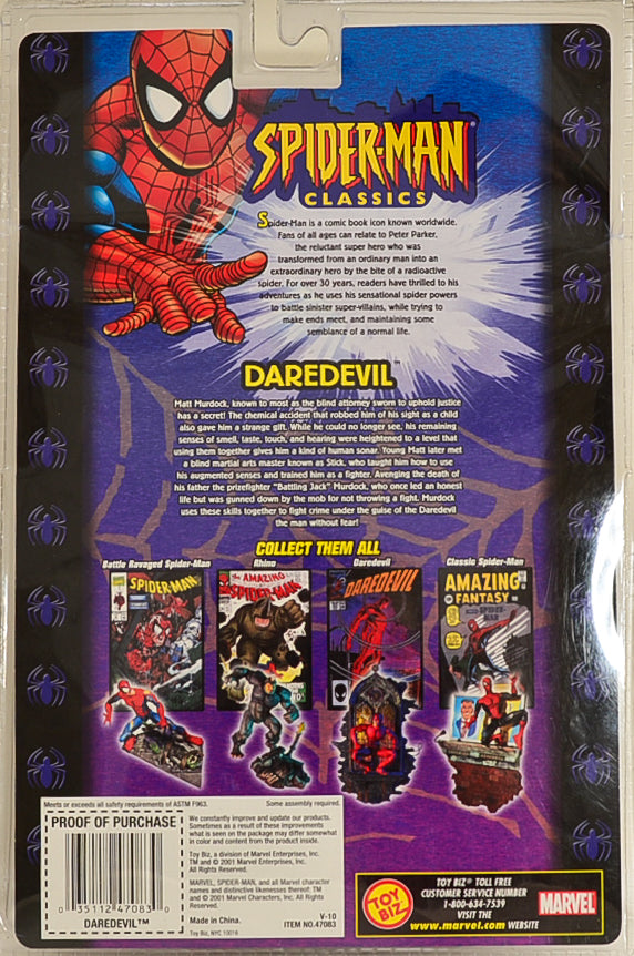 2001 Spider-Man Classics Series II Daredevil Action Figure