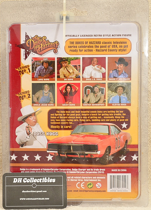 Figures Toy Co - Dukes of Hazzard Series 1- Boss Hogg - Action Figure 8" Mego Retro
