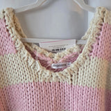 Delaney Pink & Ivory Chunky Knit Sweater - Medium/Large