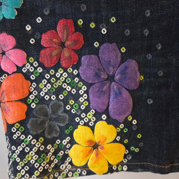 DSQUARED2 Floral Appliqué Denim Skirt - Size 38