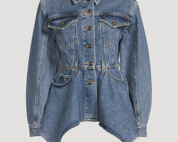 Goldsign - Peplum Denim Jacket - Medium