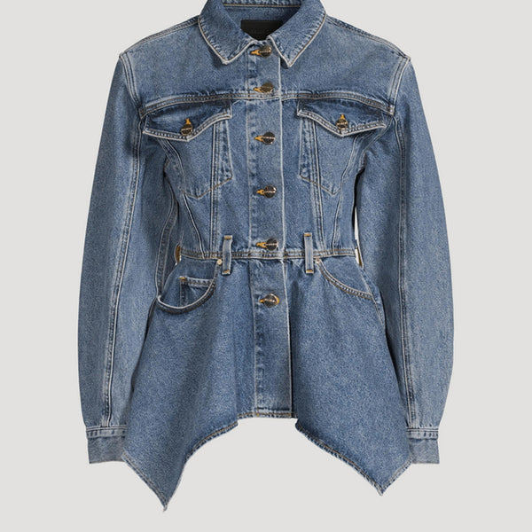Goldsign - Peplum Denim Jacket - Medium