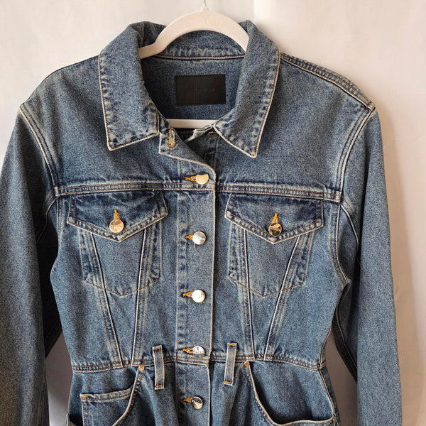 Goldsign - Peplum Denim Jacket - Medium