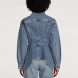 Goldsign - Peplum Denim Jacket - Medium