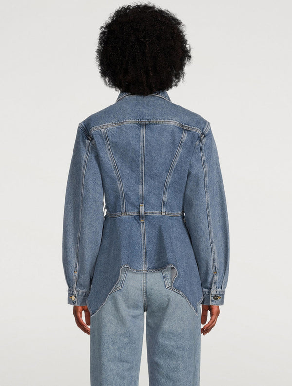 Goldsign - Peplum Denim Jacket - Medium
