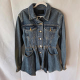Goldsign - Peplum Denim Jacket - Medium